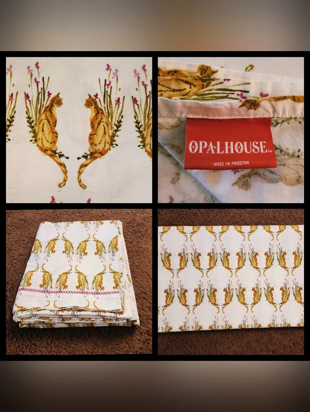 FULL size FLAT bed sheet only Target Opalhouse Jungalow Bengal Cat Tiger 79
